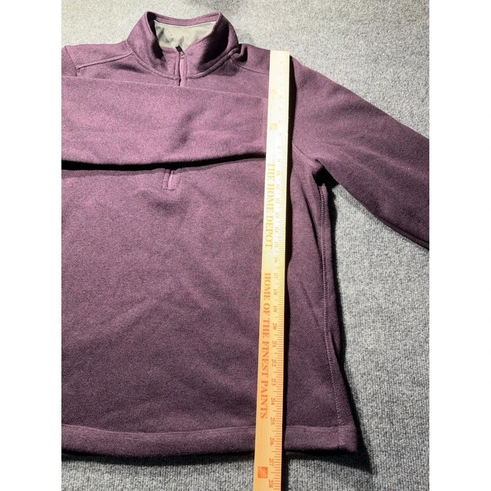 Eddie Bauer Mens Large Purple Quarter Zip Fleece Pullover Sweater EM31LK112P